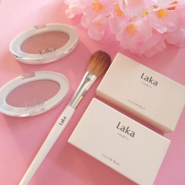 Laka ラブシルクブラッシュのクチコミ「・⁡
⁡⁡
⁡✔LAKA⁡
⁡Love silk Brush⁡
⁡⁡
⁡・705 Angel⁡.....」（2枚目）