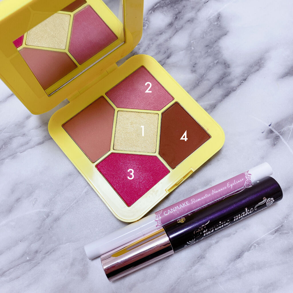 ロマンティックニュアンスアイライナー 03 ローズラベンダー/キャンメイク/リキッドアイライナーを使ったクチコミ（2枚目）