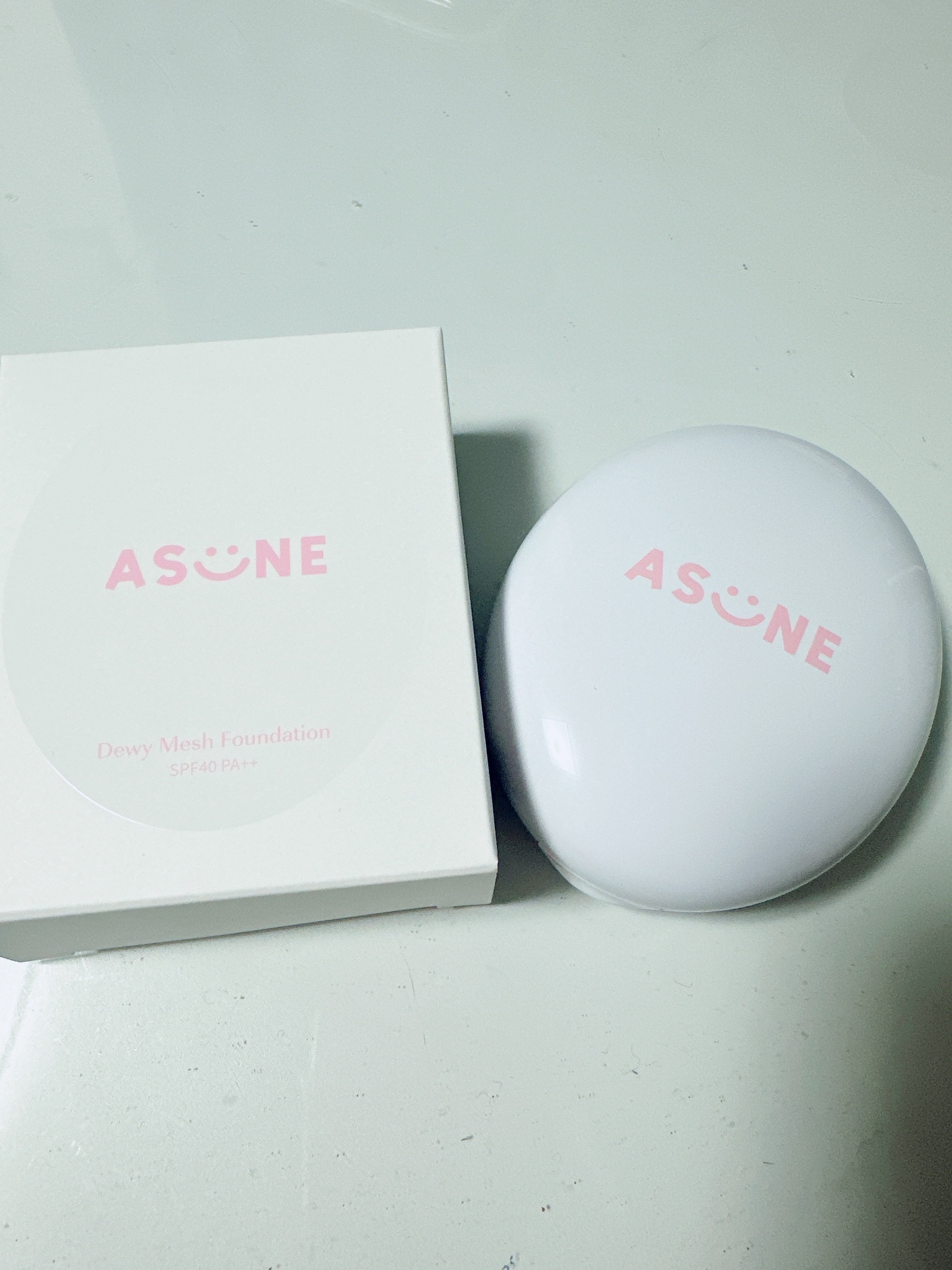 デューイーメッシュファンデーション/ASUNE /クッションファンデーションを使ったクチコミ（1枚目）