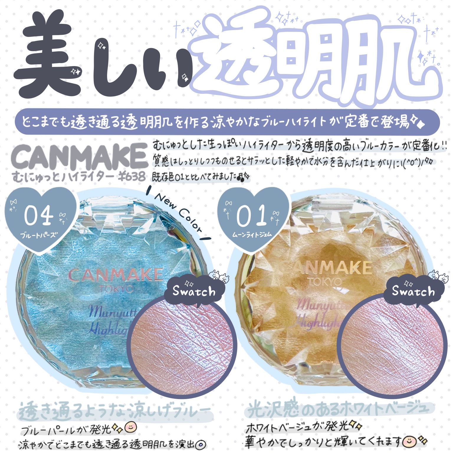 むにゅっとハイライター/キャンメイク/クリームハイライトを使ったクチコミ（1枚目）