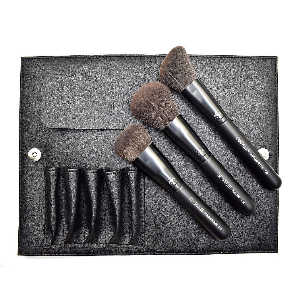 SIXPLUS フェイスブラシ 3本セット - Dawnシリーズ(ブラック) SIXPLUS