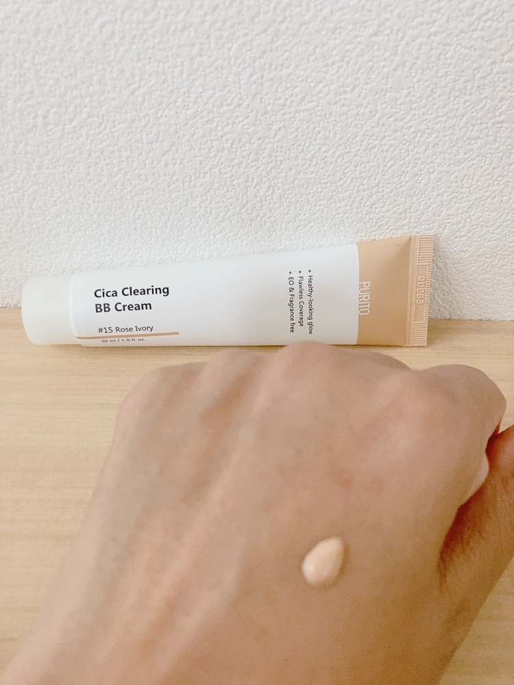Cica Clearing BB Cream 15ローズアイボリー/PURITO/化粧下地を使ったクチコミ（2枚目）