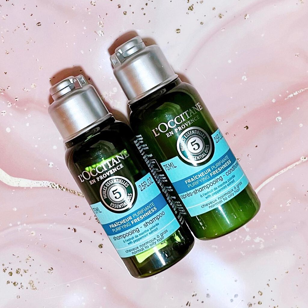 ファイブハーブス ピュアフレッシュネス シャンプー／コンディショナー/L'OCCITANE/市販シャンプーを使ったクチコミ（1枚目）