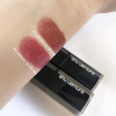 ルージュ アンリミテッド ラッカーシャイン LS OR 599(限定)/shu uemura/口紅を使ったクチコミ（3枚目）