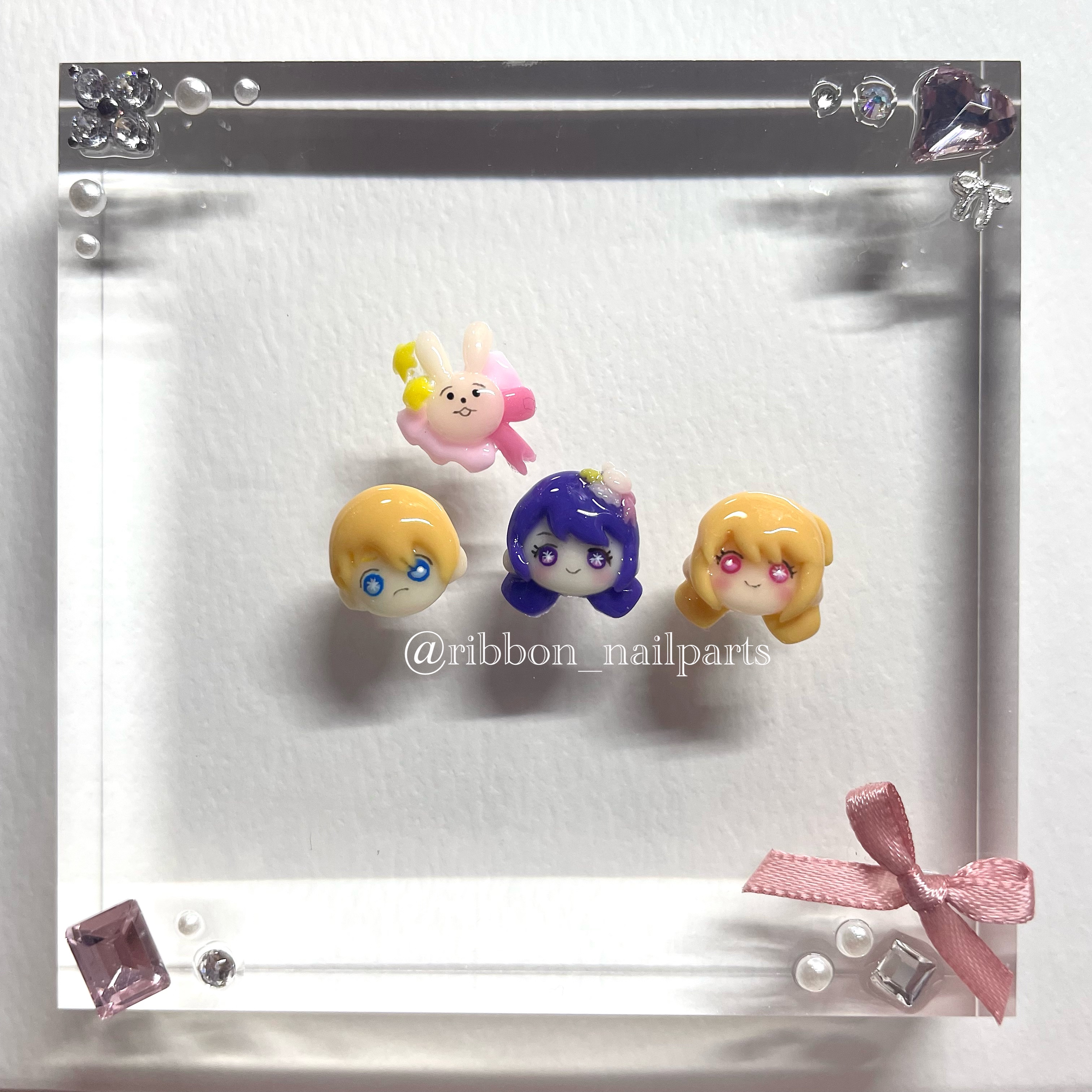 #3dネイル,#推しの子ネイル,#星野アイネイル,#星野ルビーネイル,#星野アクアマリンネイルのネイルデザイン