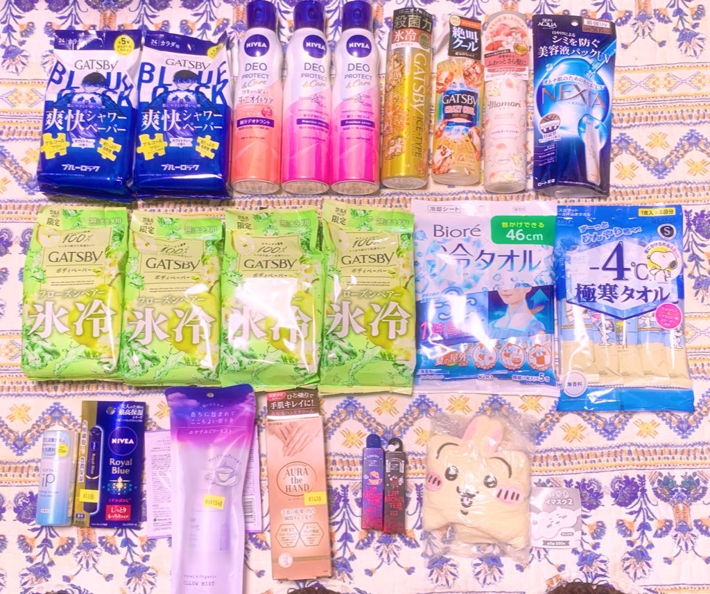 リップモンスター（再販）
103と112は当時ストック分買えなかったので
今回の再販にて購入

ニベアのロイヤルブルーのは半額品
もっちりの方を購入

モイストダイアンのピローミストは半額品
よく眠れるかはわかりませんが
すごく好きな香りな