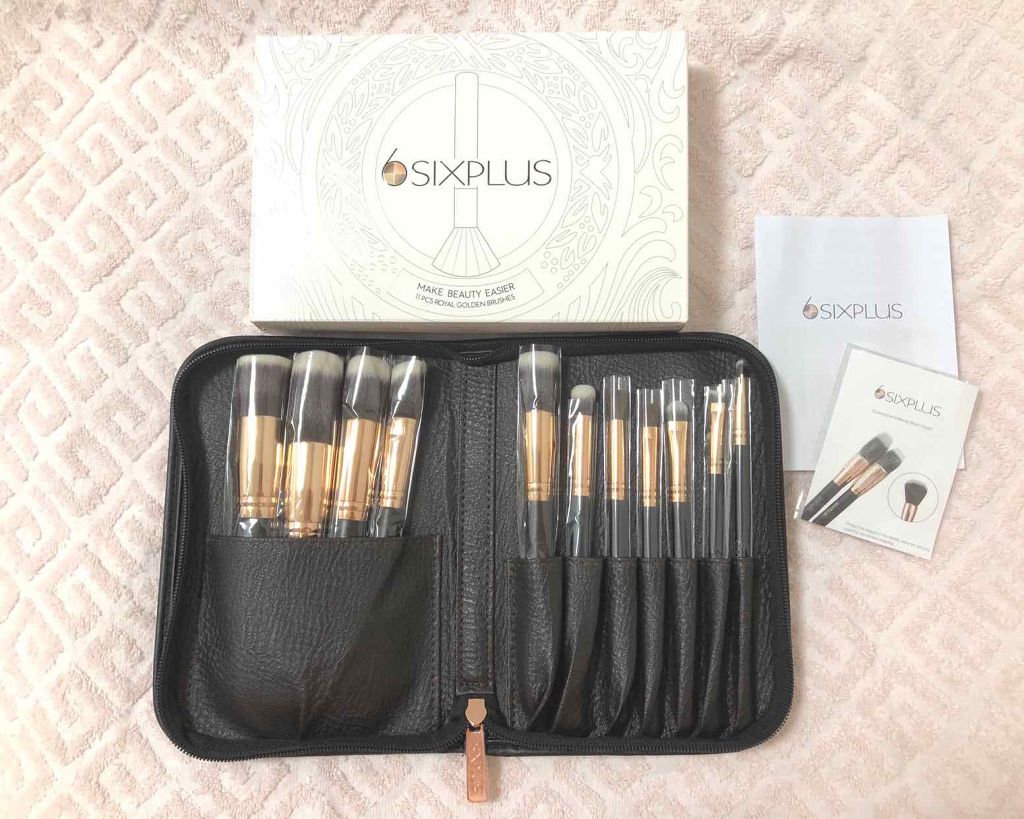 貴族のゴールド メイクブラシ11本セット 化粧ポーチ付き/SIXPLUS/メイクブラシを使ったクチコミ(1枚目)