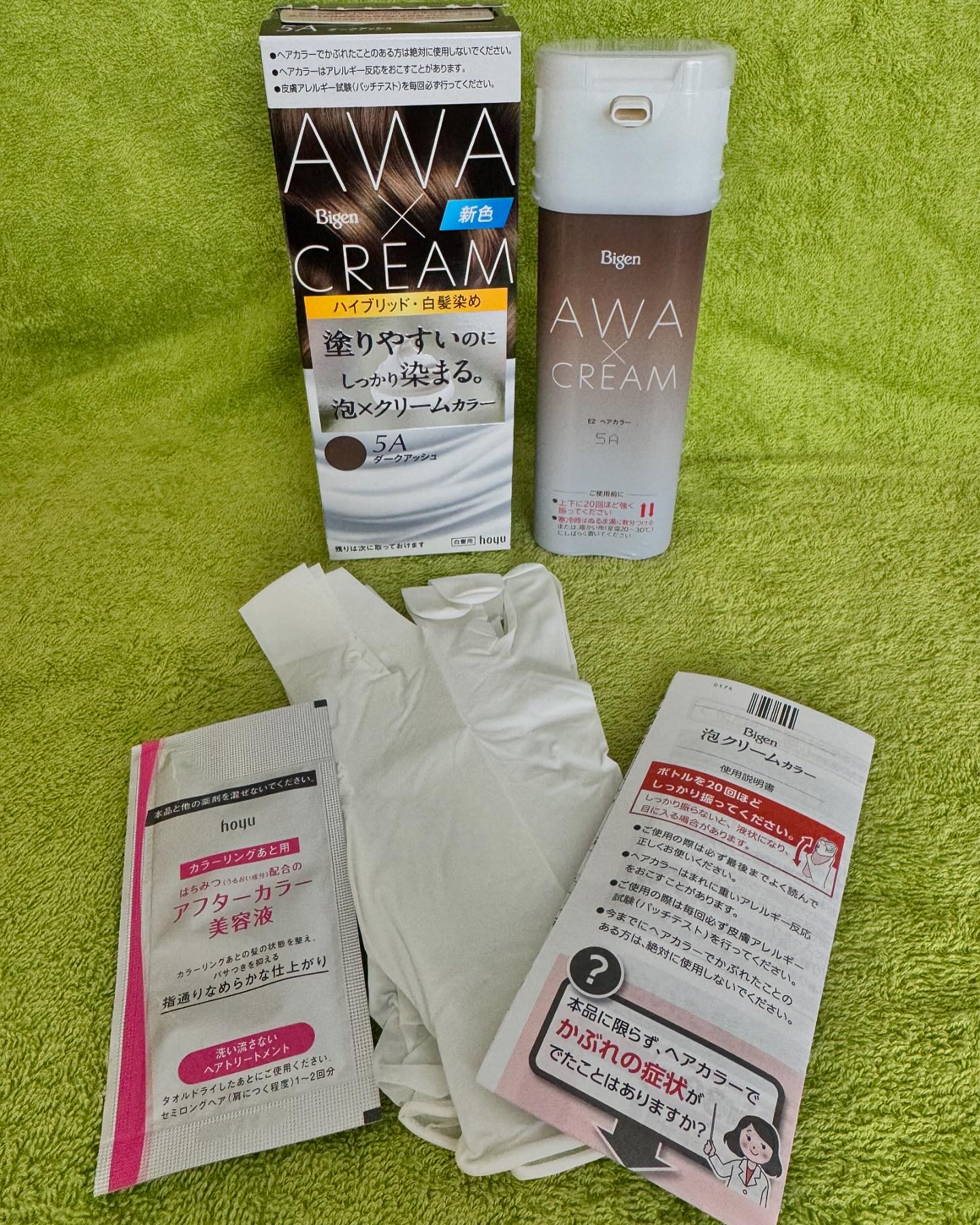 泡クリームカラー 5A ダークアッシュ/ビゲン/ヘアカラーを使ったクチコミ（1枚目）