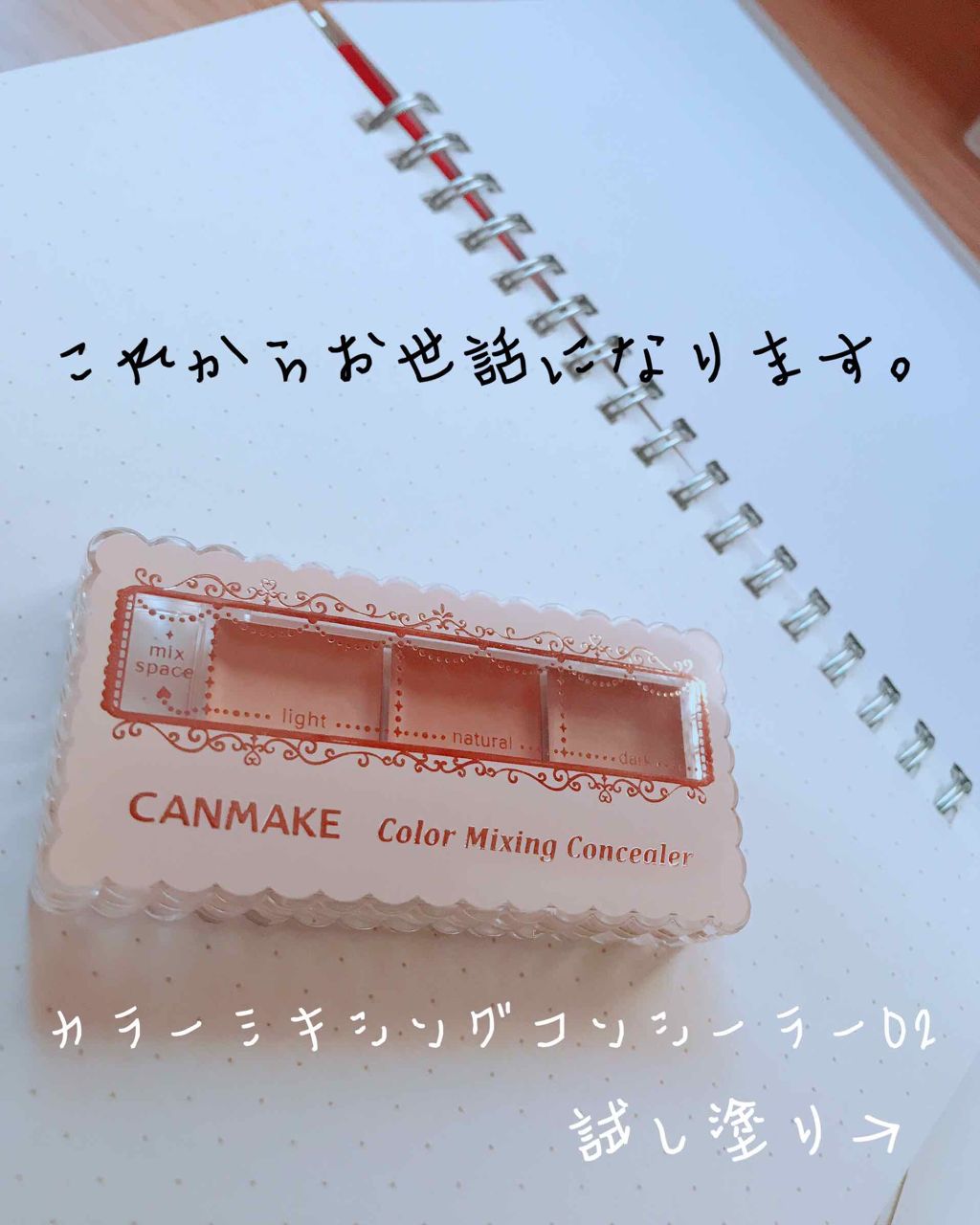 カラーミキシングコンシーラー 02 ナチュラルベージュ/キャンメイク/パレットコンシーラーを使ったクチコミ（1枚目）
