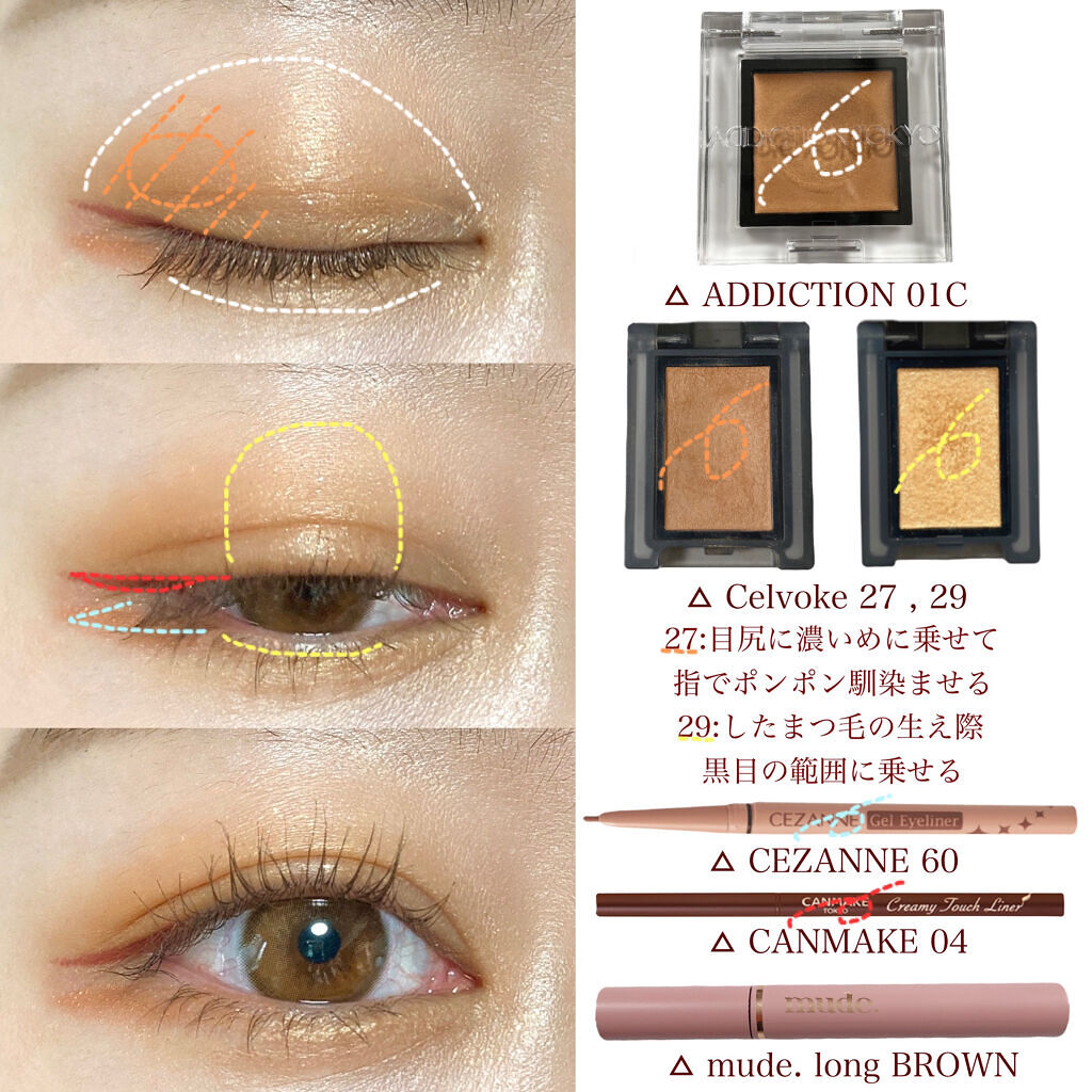 ジェルアイライナー/CEZANNE/ジェルアイライナーを使ったクチコミ（2枚目）