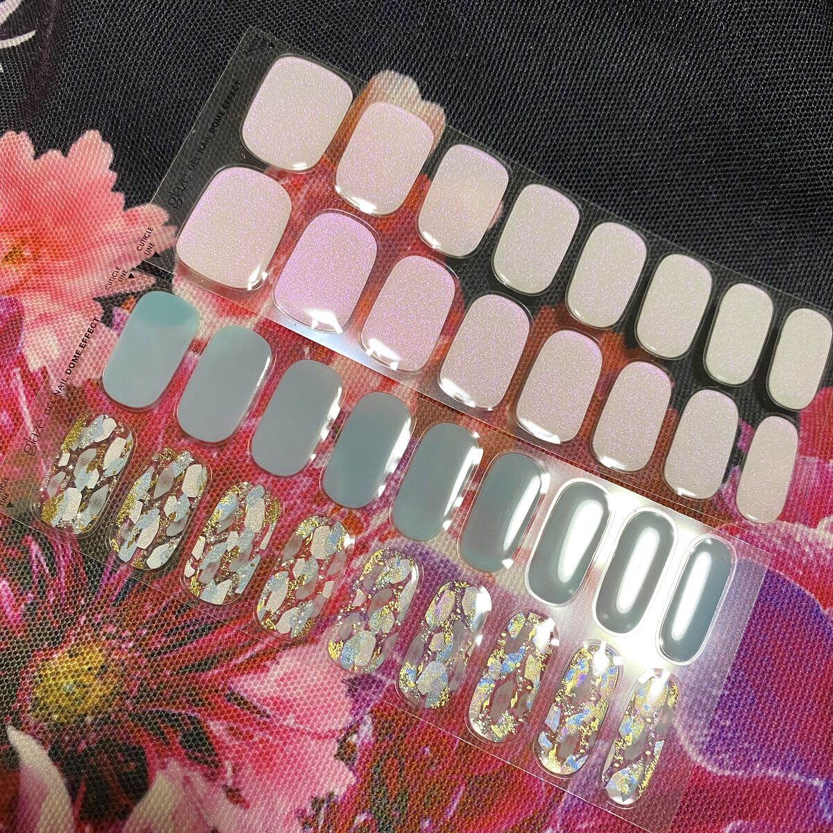 GLAZE グレーズ 半硬化タイプジェルネイルシール Ice Flower/DASHINGDIVA MAGICPRESS/ネイルシールを使ったクチコミ（2枚目）