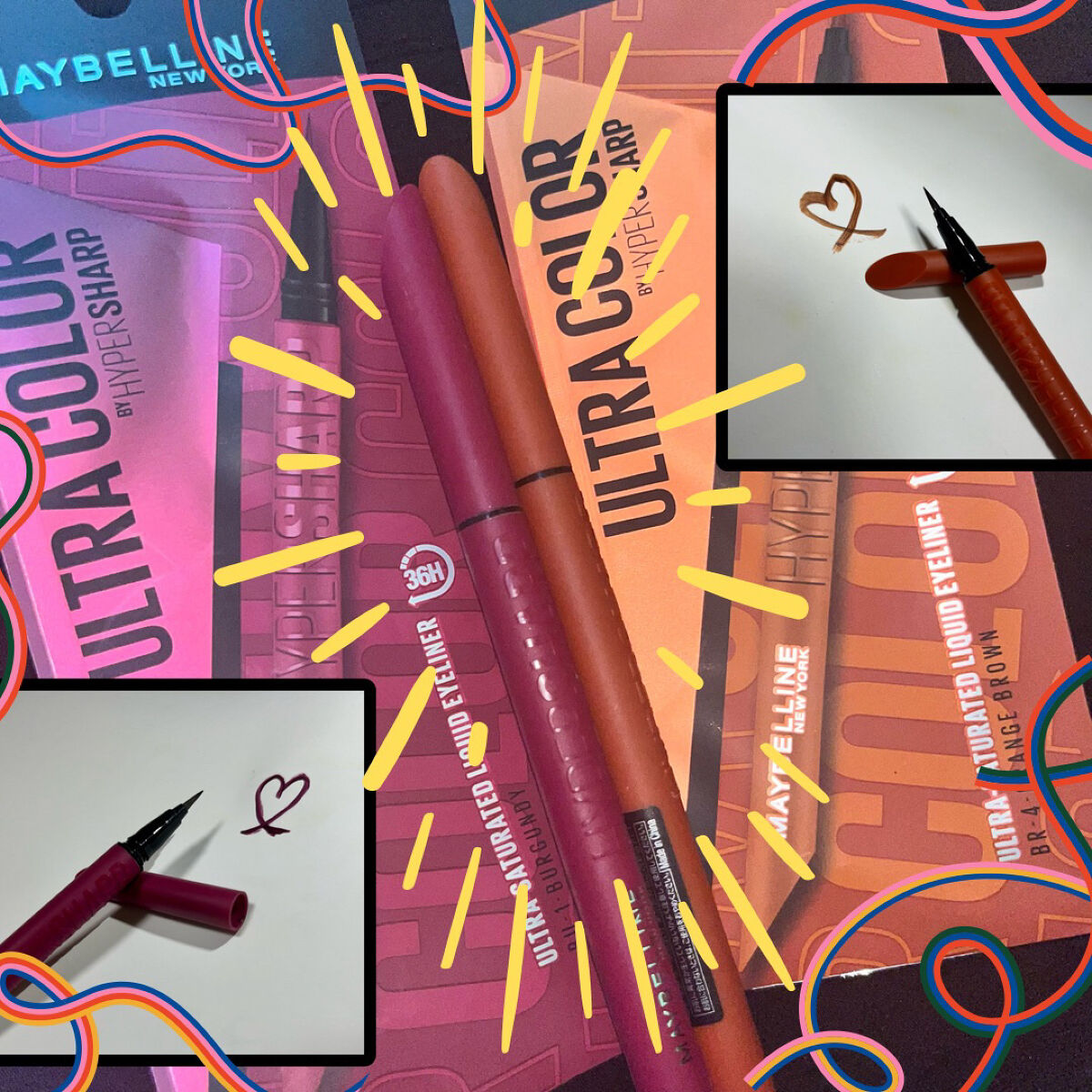 ウルトラカラー アイライナー BR-4 明るくヘルシー オレンジブラウン/MAYBELLINE NEW YORK/リキッドアイライナーを使ったクチコミ（1枚目）