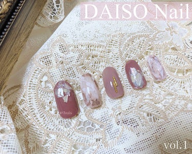 DAISO シェルシートのクチコミ「DAISO Nailでつくるニュアンスネイル💅
Vol.1

ダイソーで好きな色を買い漁ってき.....」（1枚目）