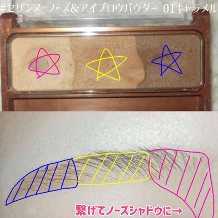 ノーズ&アイブロウパウダー/CEZANNE/パウダーアイブロウを使ったクチコミ(4枚目)