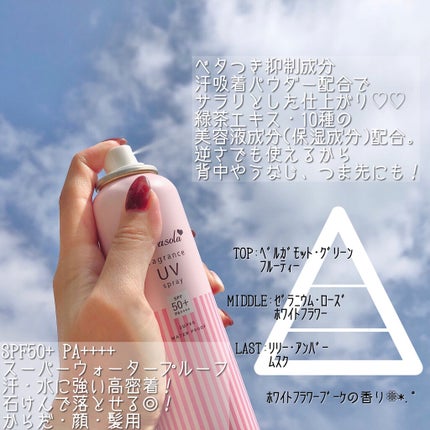 パラソーラ フレグランス UVスプレー N/パラソーラ/日焼け止め・UVケアを使ったクチコミ(2枚目)