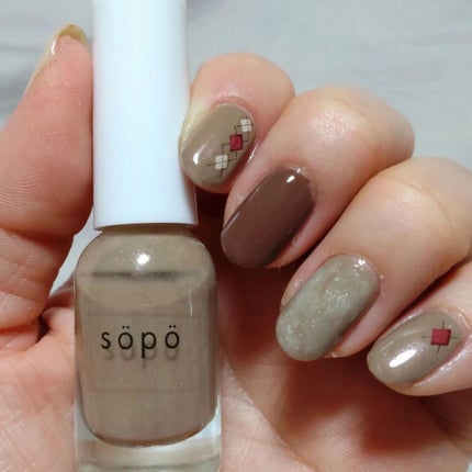 ミルクティ on LIPS 「✴✴アーガイルネイル♦️✨✴söpö(@sopo_cosmet..」(5枚目)