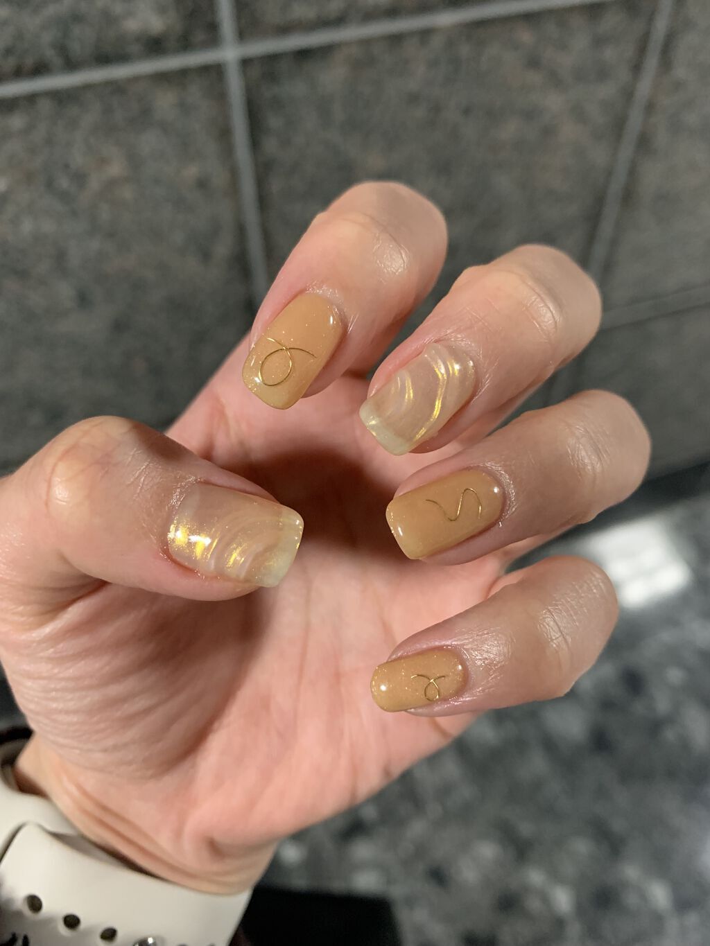 #春ネイル,#オレンジネイルのネイルデザイン