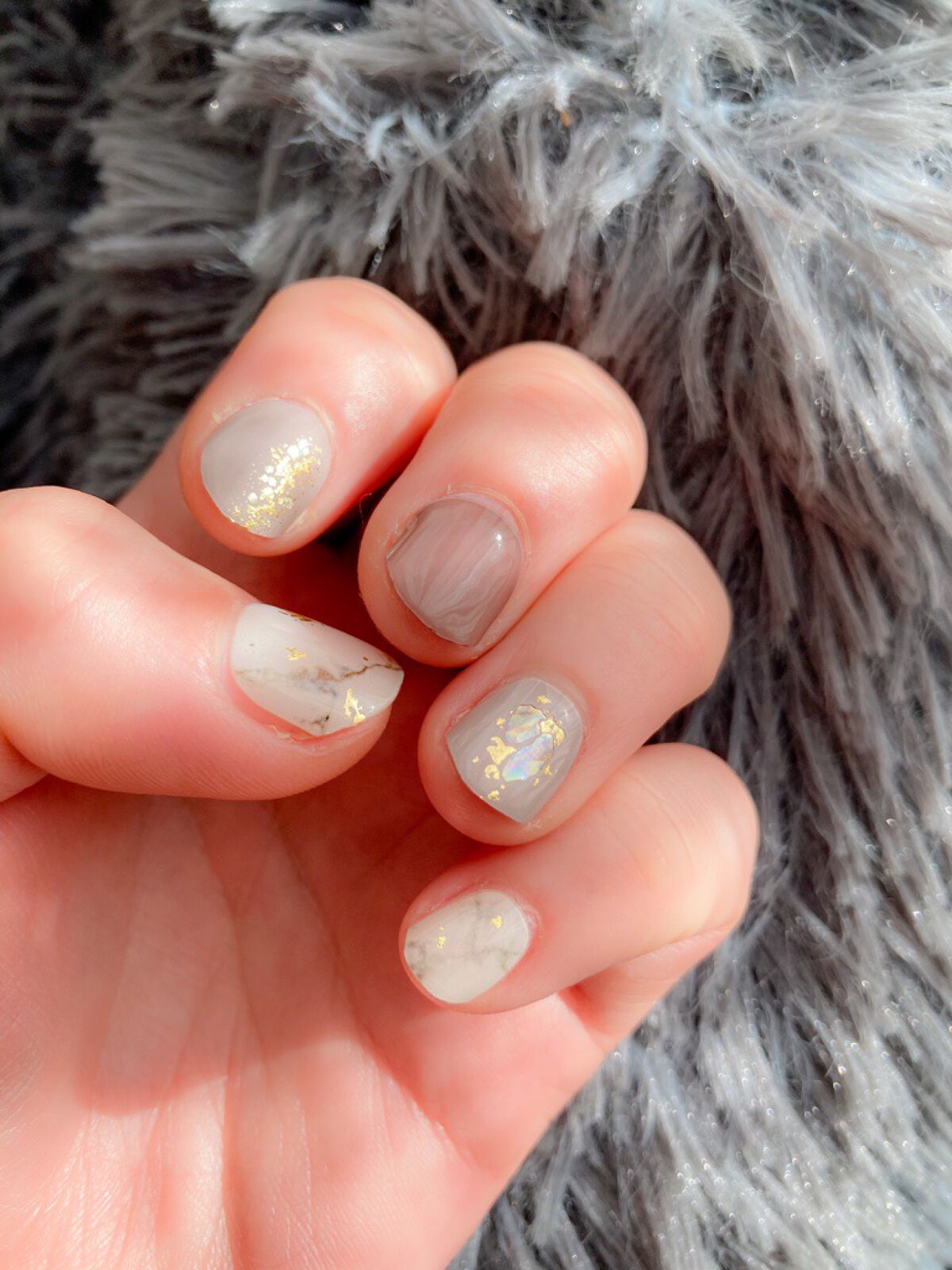 セミキュアジェルネイル（ハンド） ND-005-J  N Nuance Marble (My Wishes collection)/ohora/ネイルシールを使ったクチコミ（1枚目）