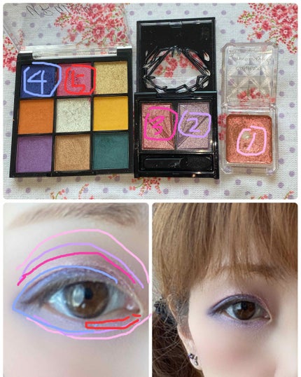 UR GLAM BLOOMING EYE COLOR PALETTE/U R GLAM/アイシャドウパレットを使ったクチコミ(3枚目)