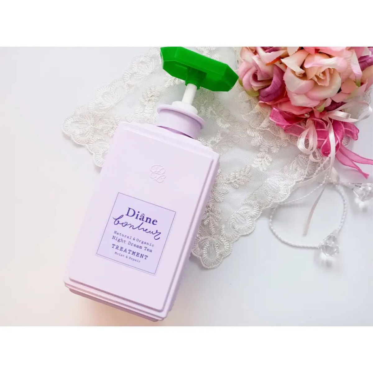 ダイアン ダイアンボヌール モイスト＆リペア シャンプー/トリートメント ナイトドリームティーの香りのクチコミ「ダイアンボヌール
モイスト＆リペア シャンプー／トリートメント 
ナイトドリームティーの香り
.....」（3枚目）