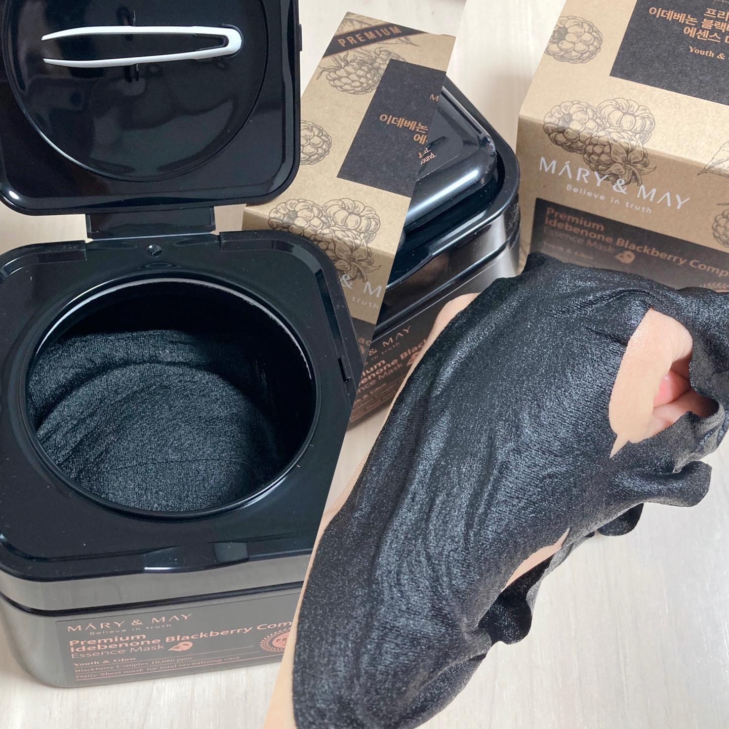 プレミアムイデベノンブラックベリーコンプレックスアンプルマスク/MARY&MAY/シートマスク・パックを使ったクチコミ（2枚目）