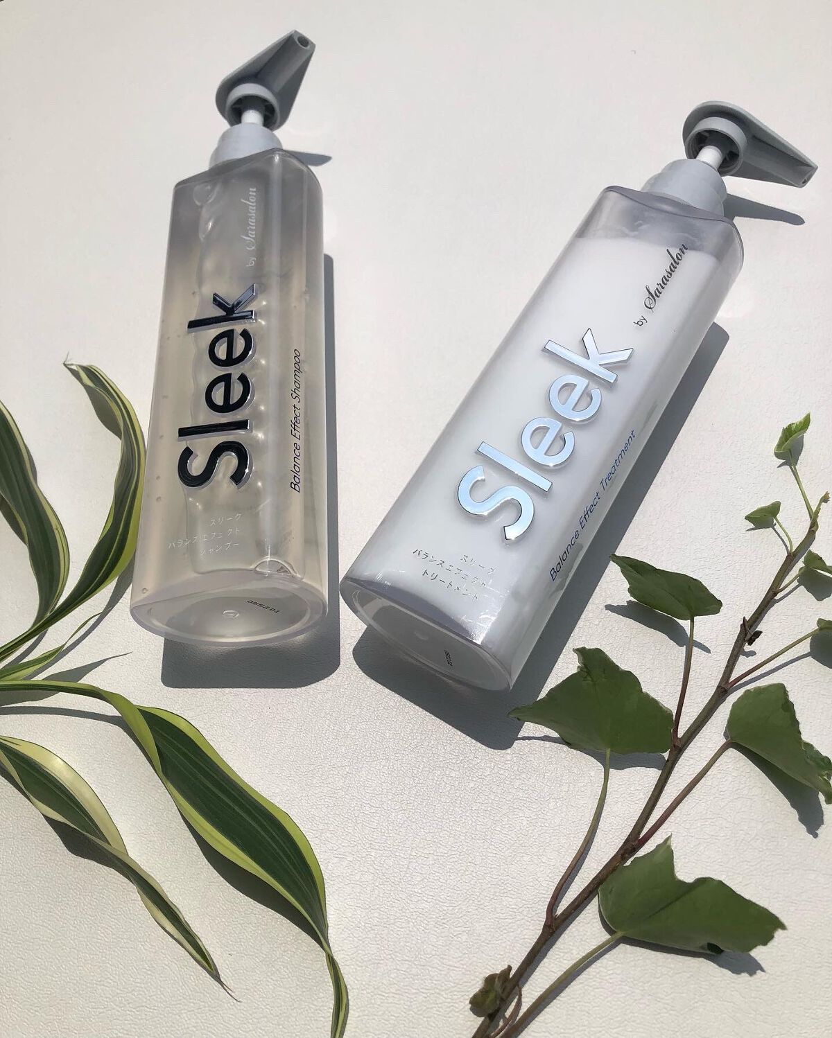 スリーク by サラサロン バランスエフェクトシャンプー／トリートメントのクチコミ「"パサつき、うねり髪"の方にオススメのつくりです。

今まで手にしたことのないボトルのデザイン.....」（1枚目）