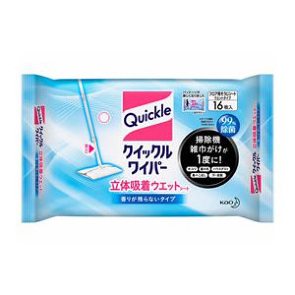 クイックルワイパー 立体吸着ウエットシート 香りが残らないタイプ 16枚