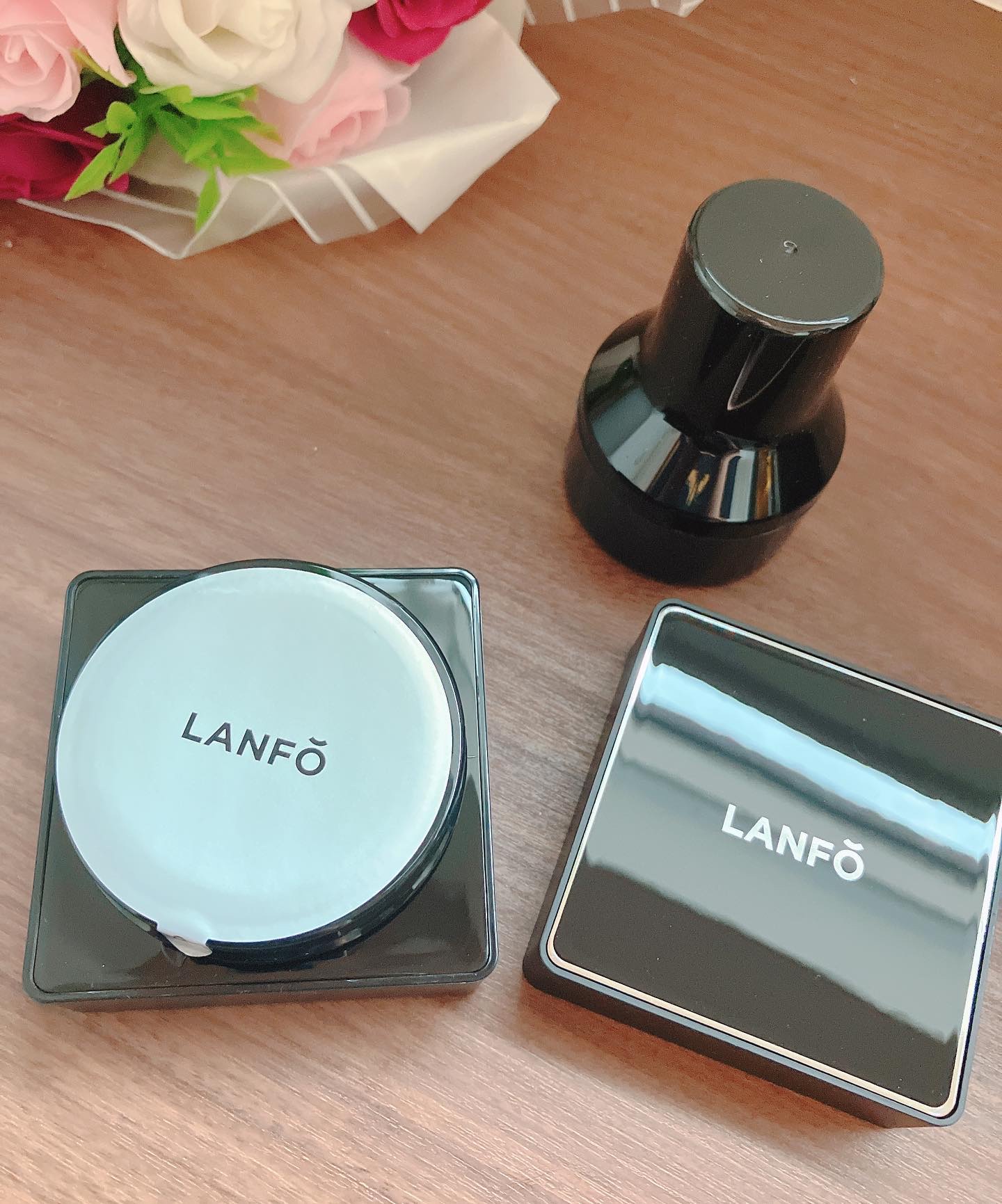 パールクリスタルファンデーション/LANFO/クッションファンデーションを使ったクチコミ（3枚目）