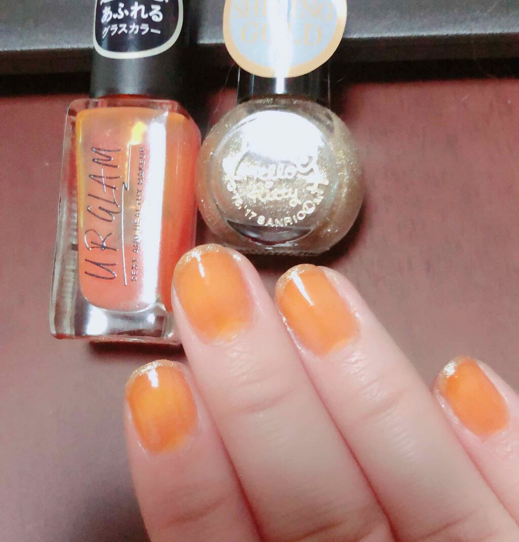 サンリオネイル Daisoを使った口コミ オレンジ ゴールドフレンチネイルどっちもダ By かぴ 混合肌 代後半 Lips