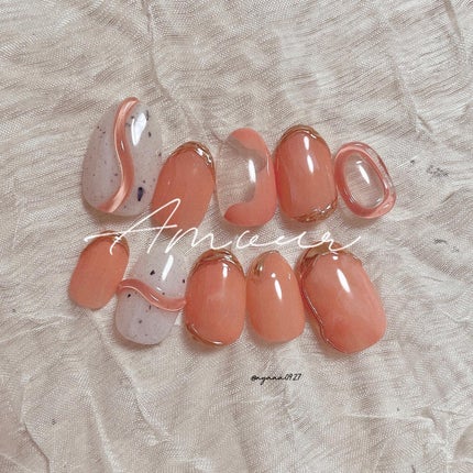 #ダルメシアンネイル,#うずらネイル,#韓国ネイルのネイルデザイン