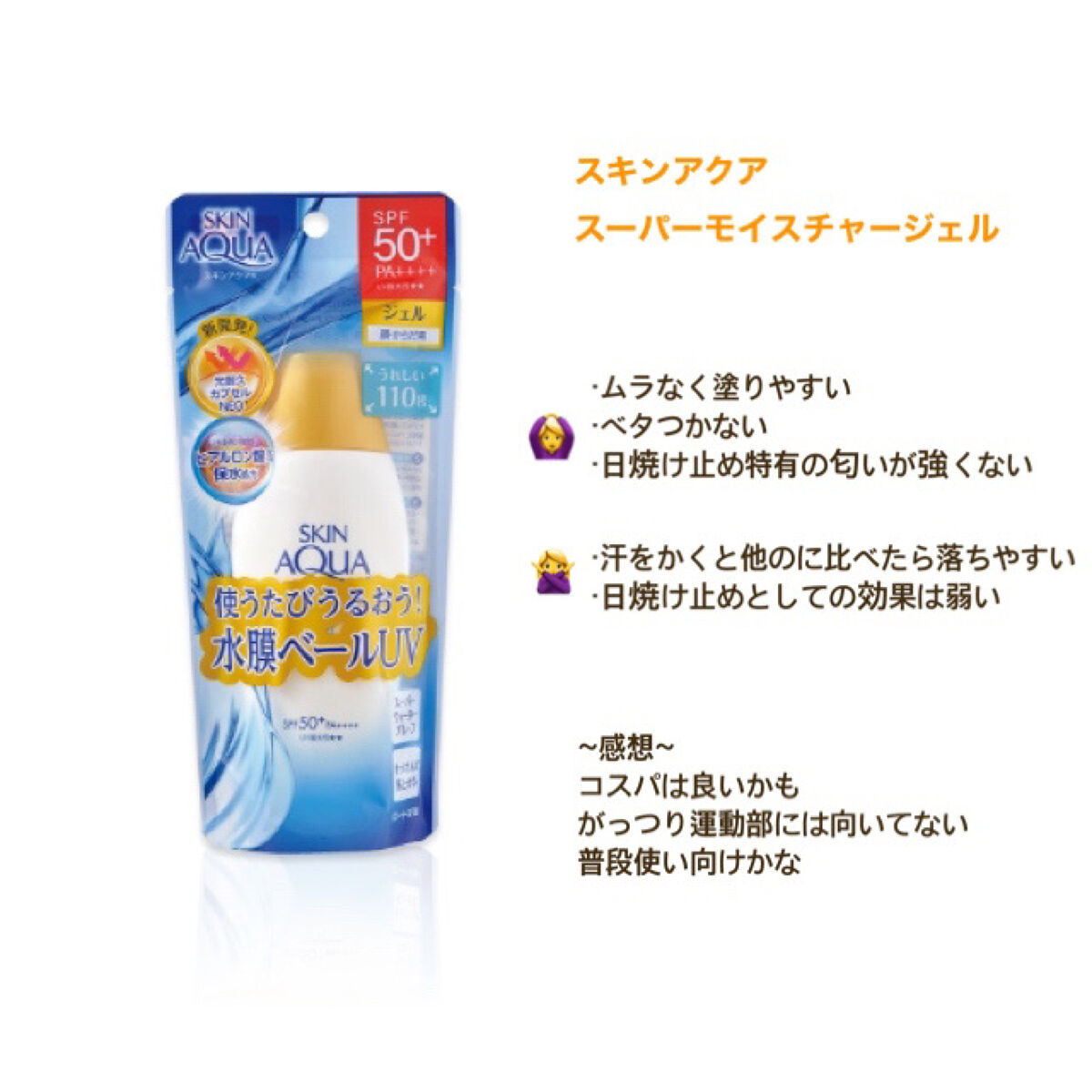 スキンアクア スーパーモイスチャージェル/スキンアクア/日焼け止めジェルを使ったクチコミ（3枚目）