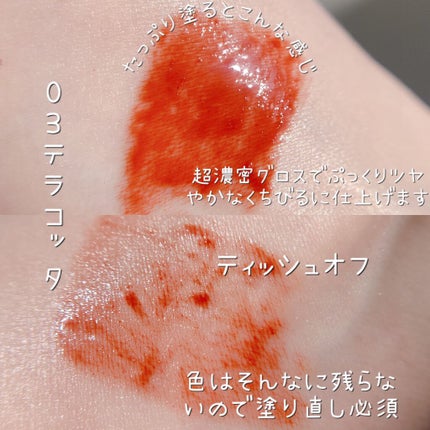 エンスロール グロス 03 テラコッタ/Celvoke/リップグロスを使ったクチコミ(3枚目)