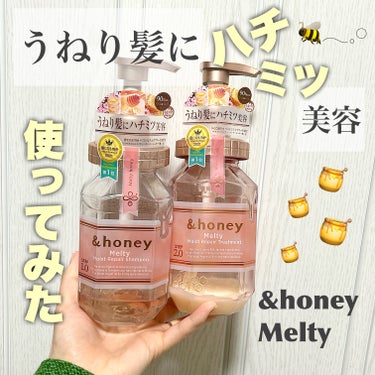 &honey &honey Melty モイストリペア シャンプー1.0／モイストリペア ヘアトリートメント2.0のクチコミ「ハチミツ美容🍯でうねり髪ケア🌸
────────────

【使った商品】
&honey Me.....」（1枚目）