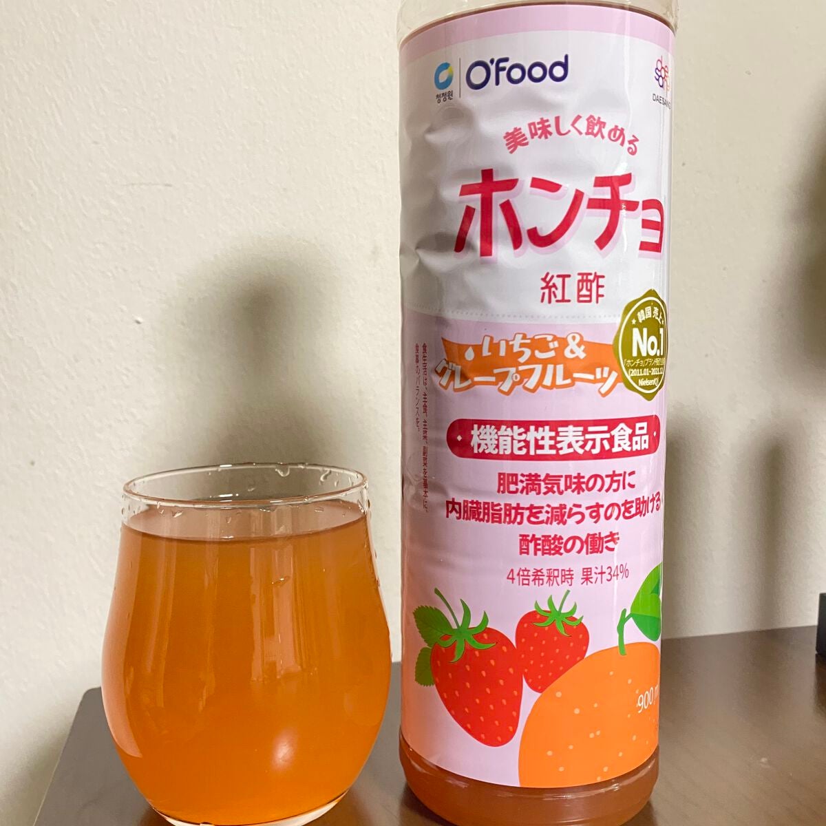 紅酢(ホンチョ) いちご&グレープフルーツ/チョンジョンウォン/その他飲むお酢を使ったクチコミ(2枚目)