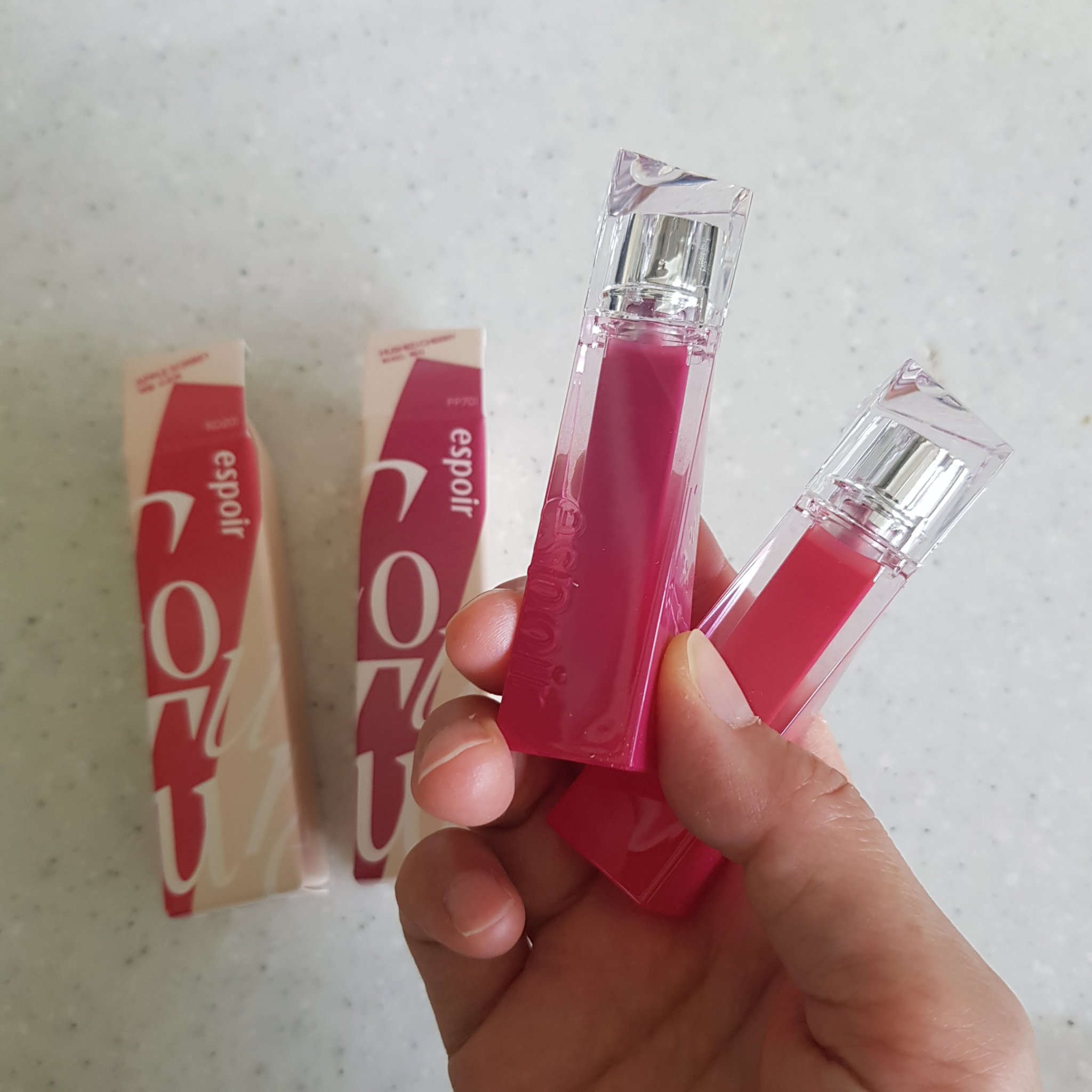 クチュールリップティントグレイズ アップルシャーベット/espoir/リップティントを使ったクチコミ（2枚目）