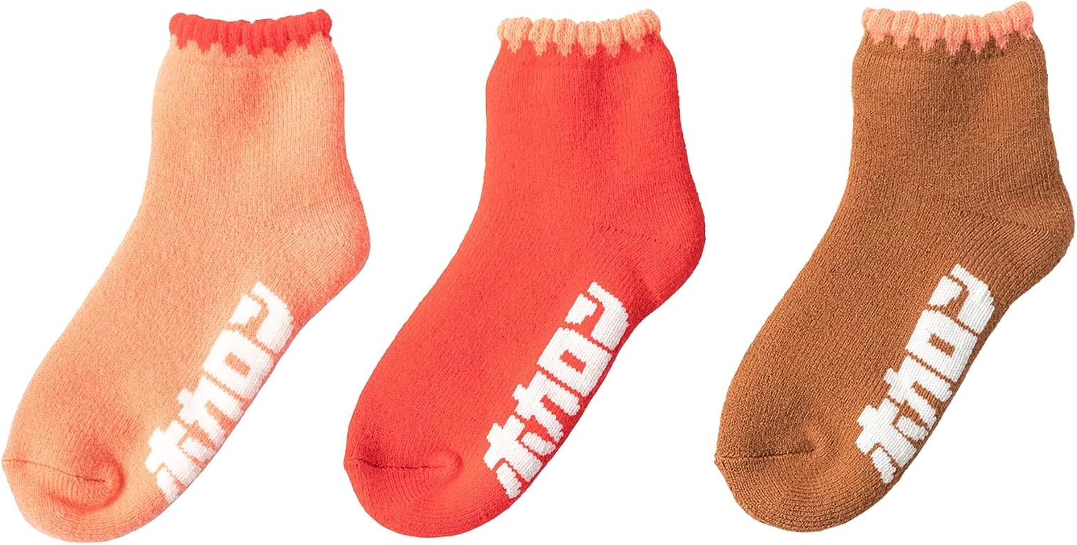 ホカロン ルームソックス 3足セット Pink×Red×Brown
