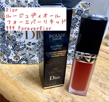 ルージュ ディオール フォーエヴァー リキッド 999 フォーエヴァー ディオール/Dior/口紅を使ったクチコミ（2枚目）
