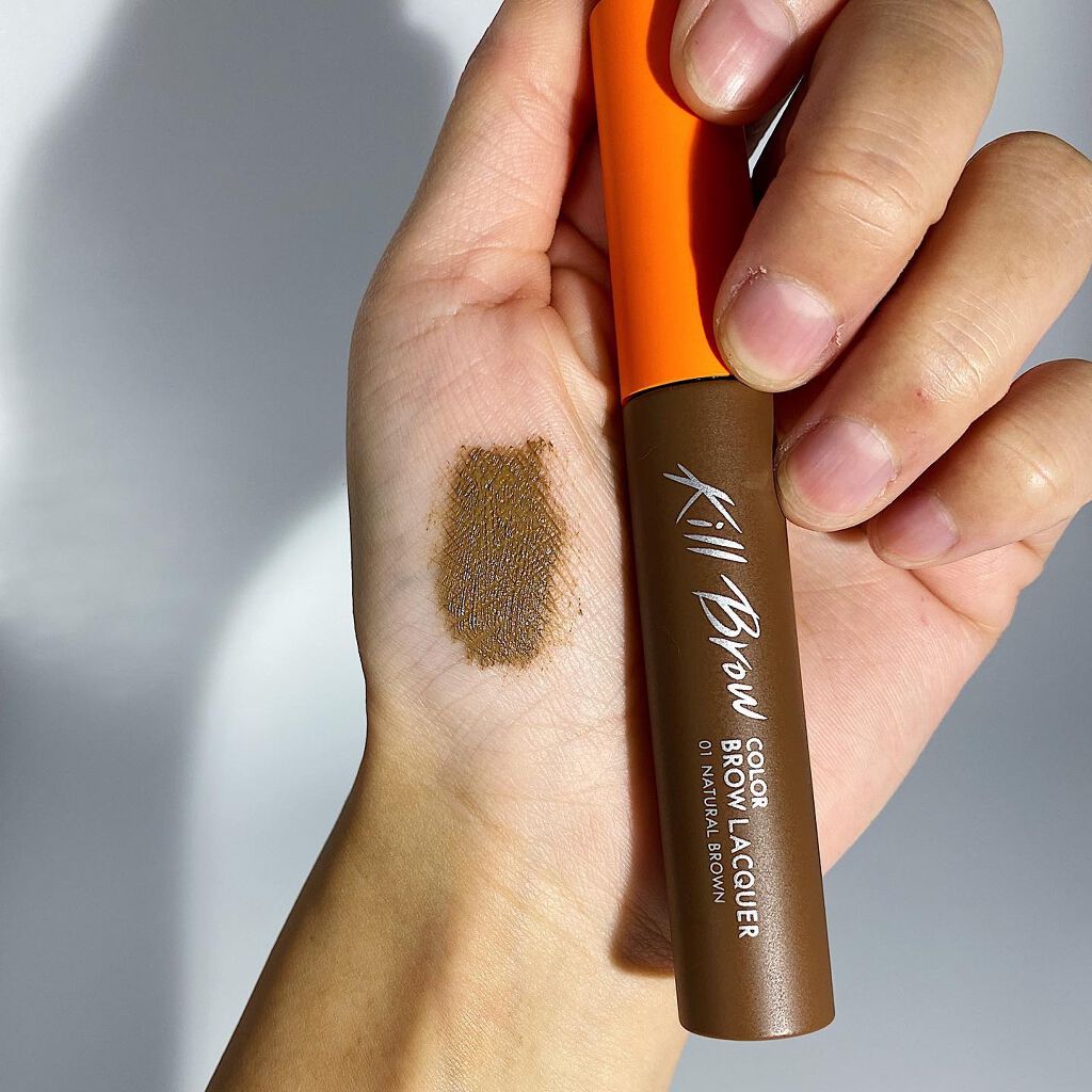 キル ブロウ カラー ブロウ ラッカー 01 NATURAL BROWN/CLIO/眉マスカラを使ったクチコミ（3枚目）