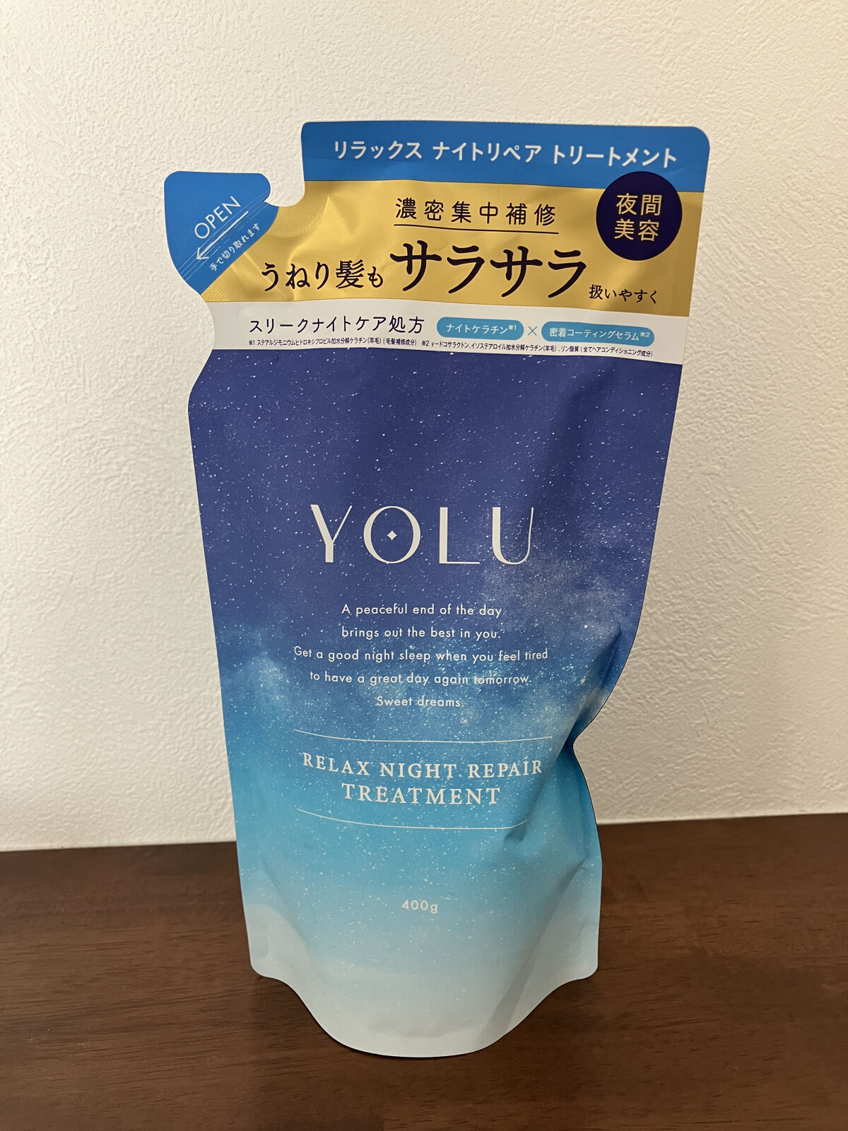 リラックスナイトリペア シャンプー／トリートメント シャンプー詰替え 400ml/YOLU/市販シャンプーを使ったクチコミ（3枚目）