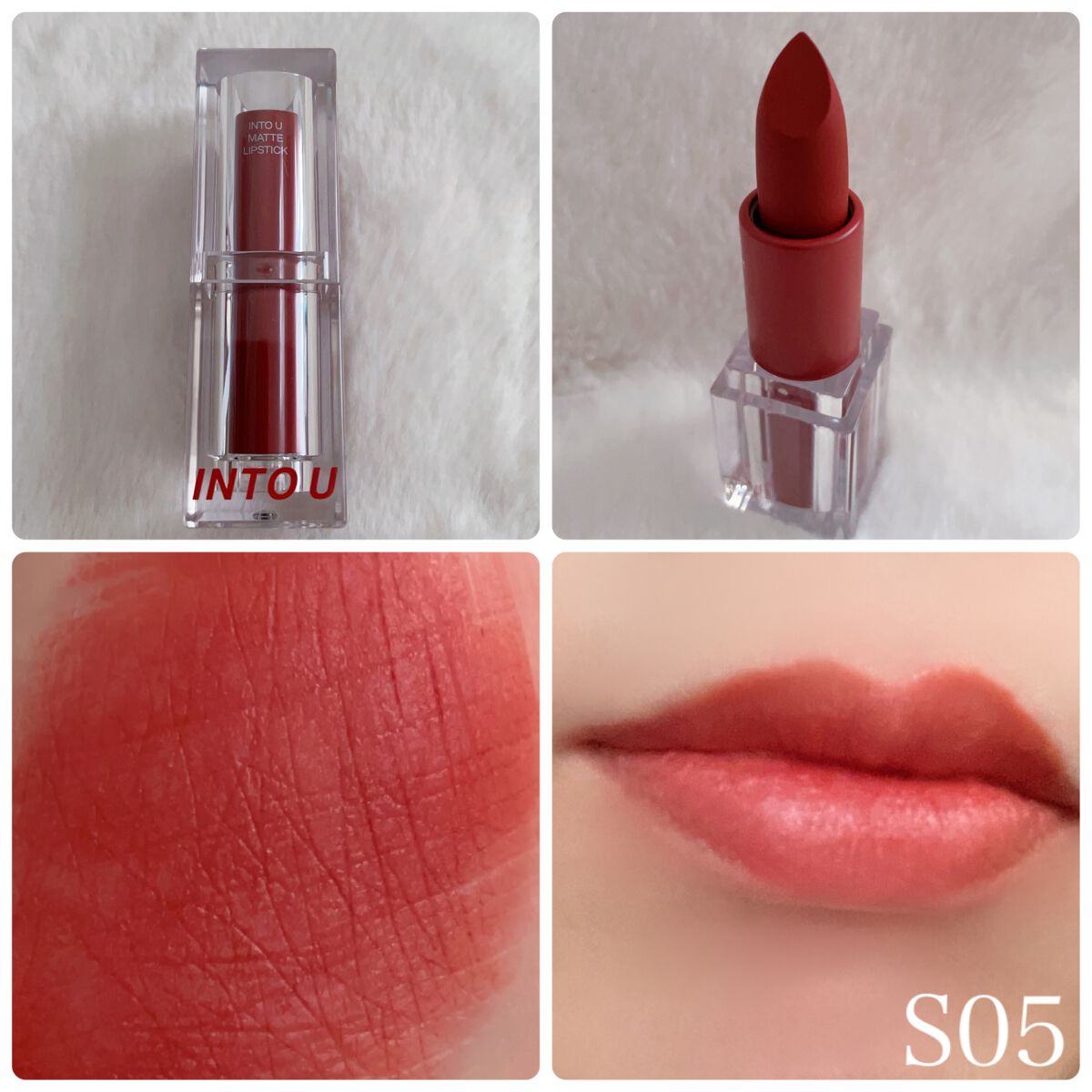 フェザーマットリップスティック/INTO U/口紅を使ったクチコミ(6枚目)