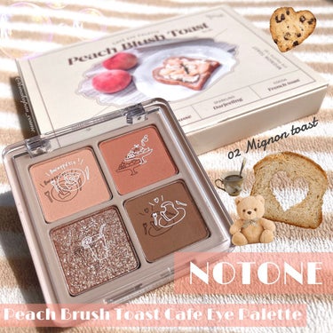 Peach Blush Toast cafe eye palette/NOTONE/アイシャドウパレットを使ったクチコミ（1枚目）