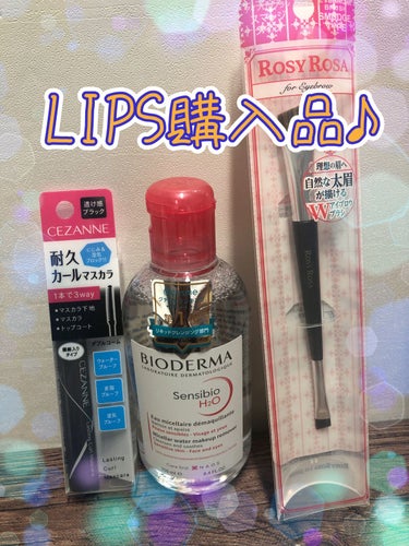 ご覧いただきありがとうございます😊

LIPS購入品です。

ビオデルマ
サンシビオ エイチツーオー D250ml

CEZANNE
耐久カールマスカラ01ブラック

ロージーローザ
ダブルエンドアイブ