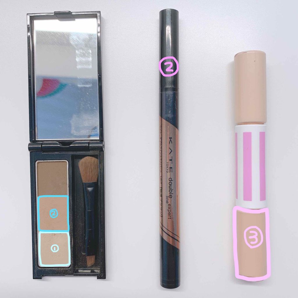 デザイニングアイブロウN/KATE/パウダーアイブロウを使ったクチコミ（3枚目）