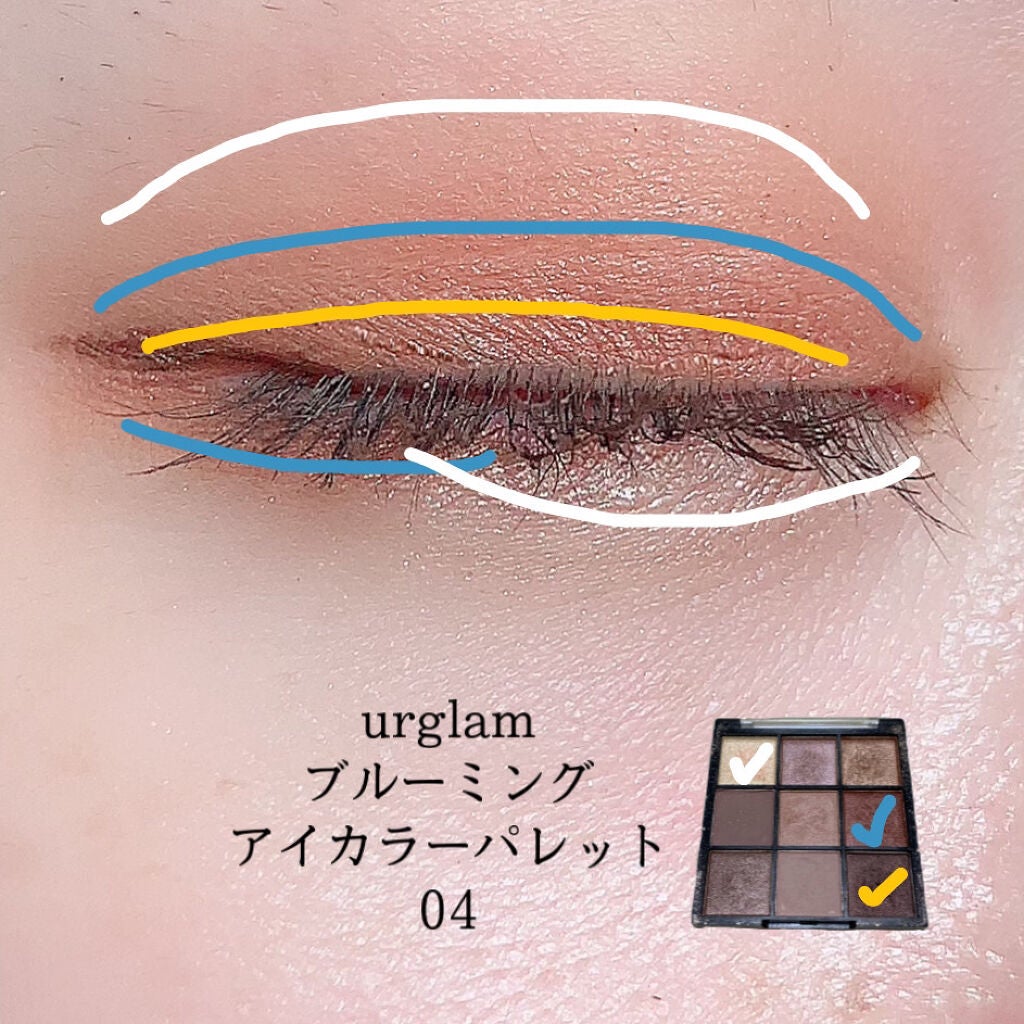 UR GLAM BLOOMING EYE COLOR PALETTE/U R GLAM/アイシャドウパレットを使ったクチコミ(2枚目)
