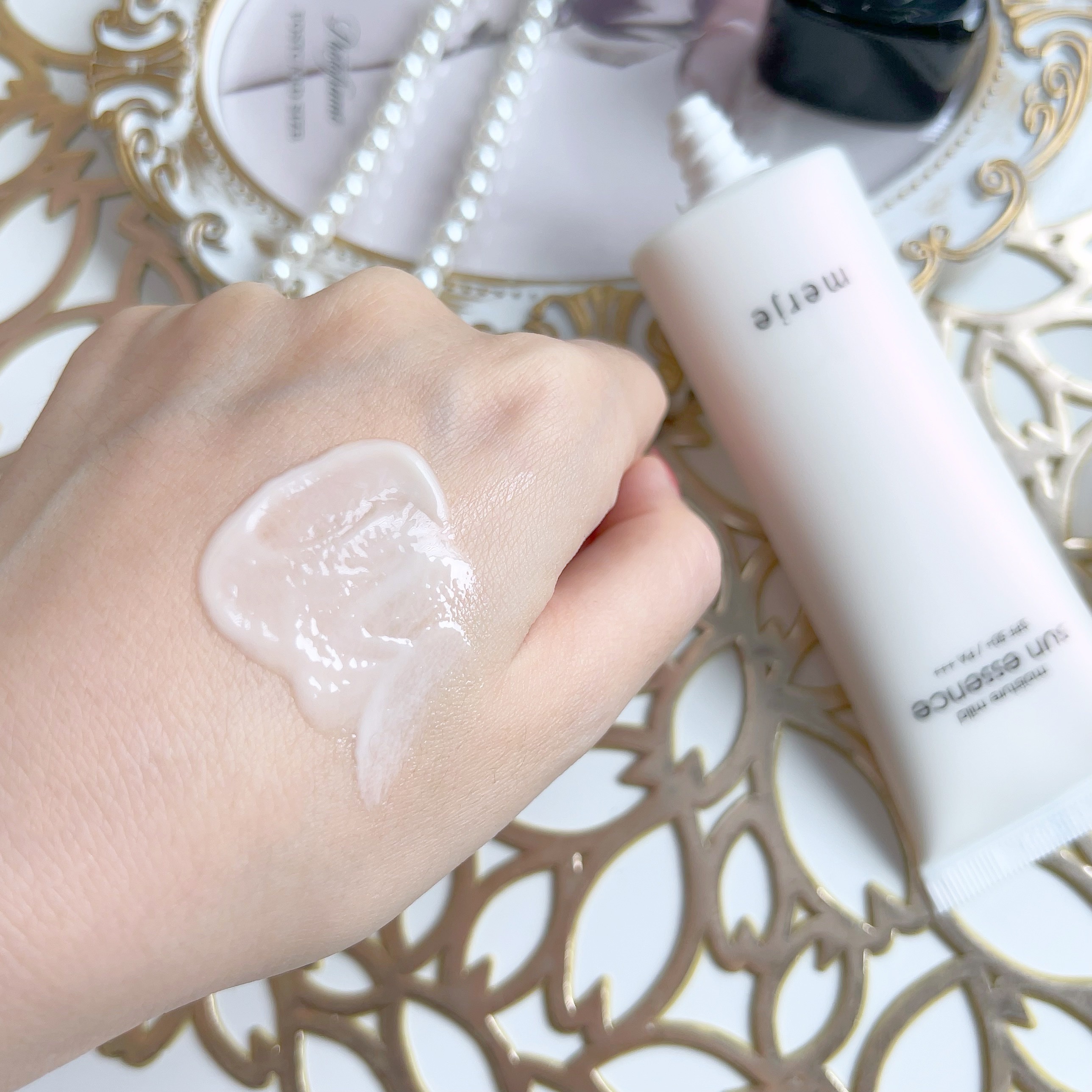 モイスチャー マイルド サン エッセンス/merje/日焼け止めローションを使ったクチコミ（3枚目）