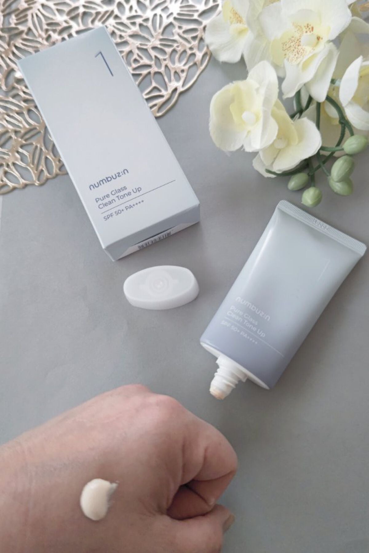 1番 ガラス玉トーンアップクリーム/numbuzin/日焼け止めクリームを使ったクチコミ(2枚目)