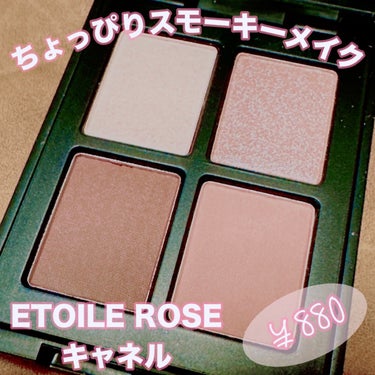 ＼ちょっぴりスモーキーアイメイク！／
【ETOILE ROSE 4色アイシャドウ】
☑️¥880
☑️13 キャネル
クールかつやわらかみもあるブラウン系。
奥行きのある印影メイクにピッタリ。

プチプ