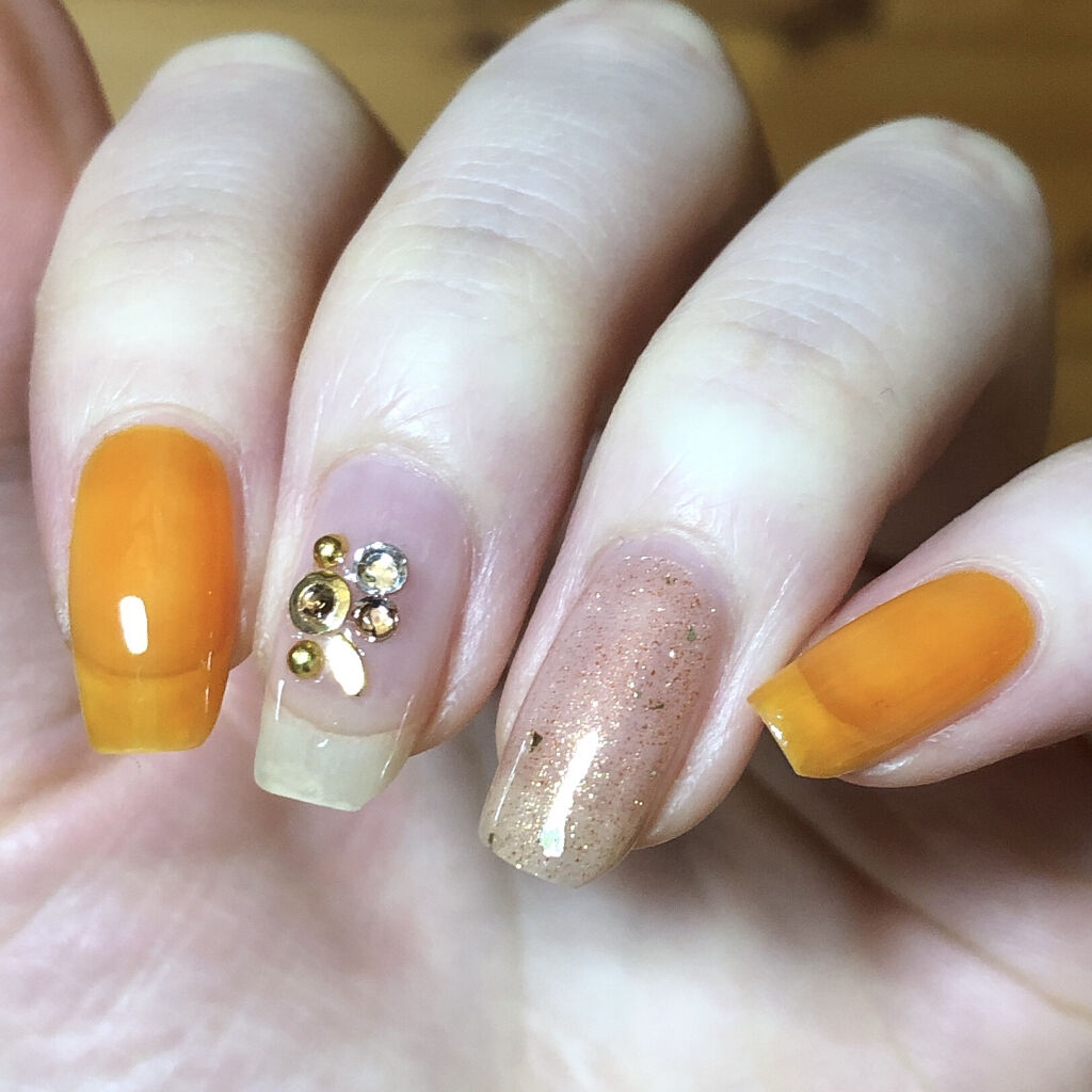 ジェルネイルカラー 03 ミルクティパンナコッタ/ネイルパーラー/オールインワンネイルを使ったクチコミ（2枚目）