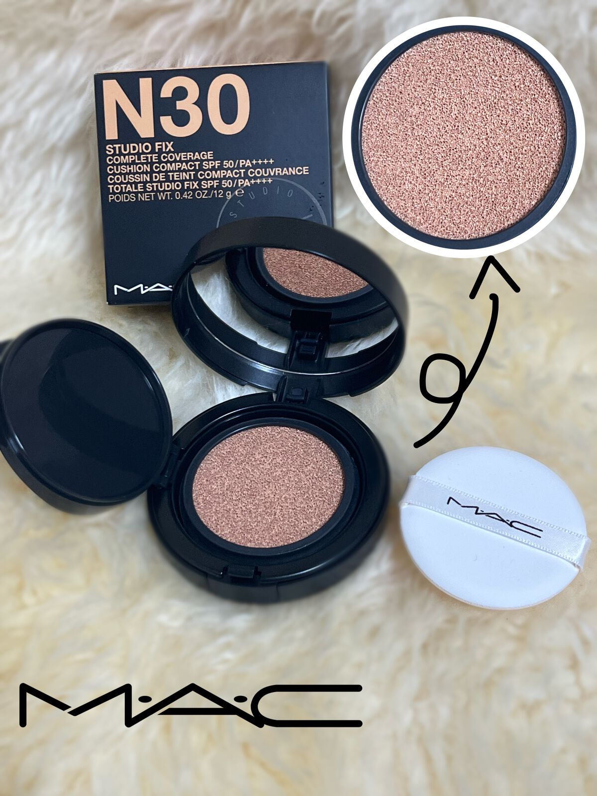 スタジオ フィックス コンプリート カバレッジ クッション コンパクト SPF 50/M・A・C/クッションファンデーションを使ったクチコミ（2枚目）