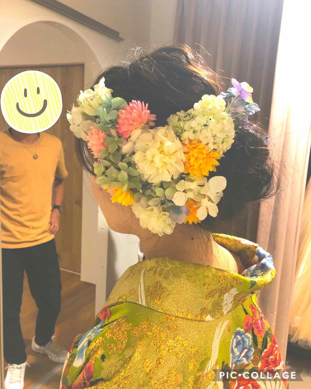 おてもやん🐥 on LIPS 「💑結婚式ヘアメイク👰🤵💕今日は結婚記念日♡去年の今頃はもうチャ..」(2枚目)